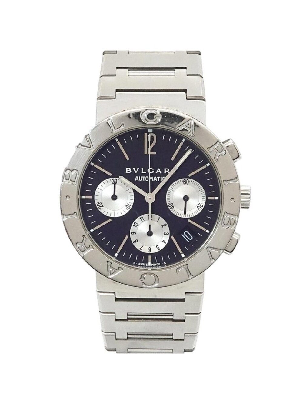 Bvlgari Chronograph Watch Date Black Automatic